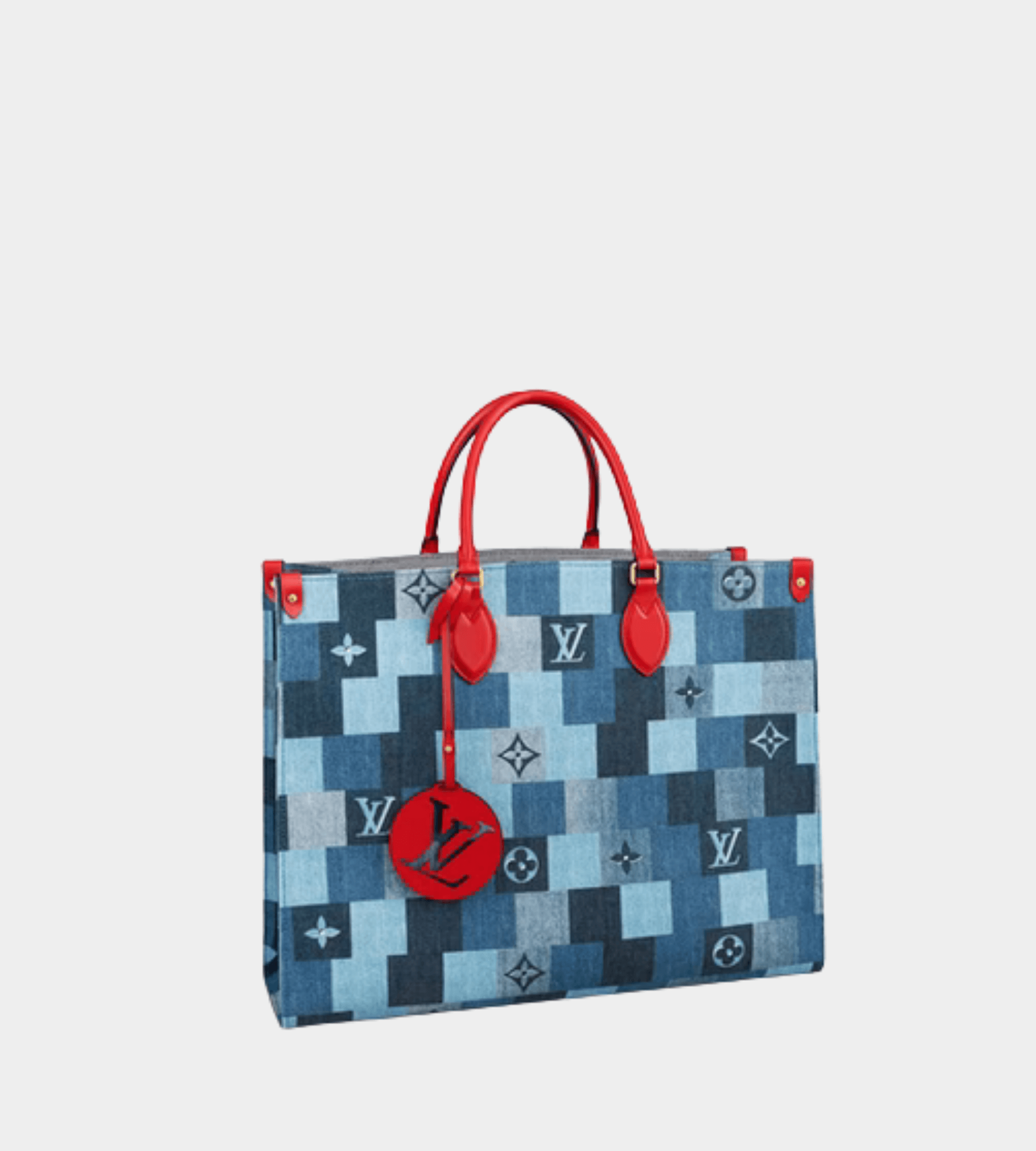 LIMITED EDITION Louis Vuitton OnTheGo Tote Damier and Monogram Patchwork  Denim GM Tote 051723