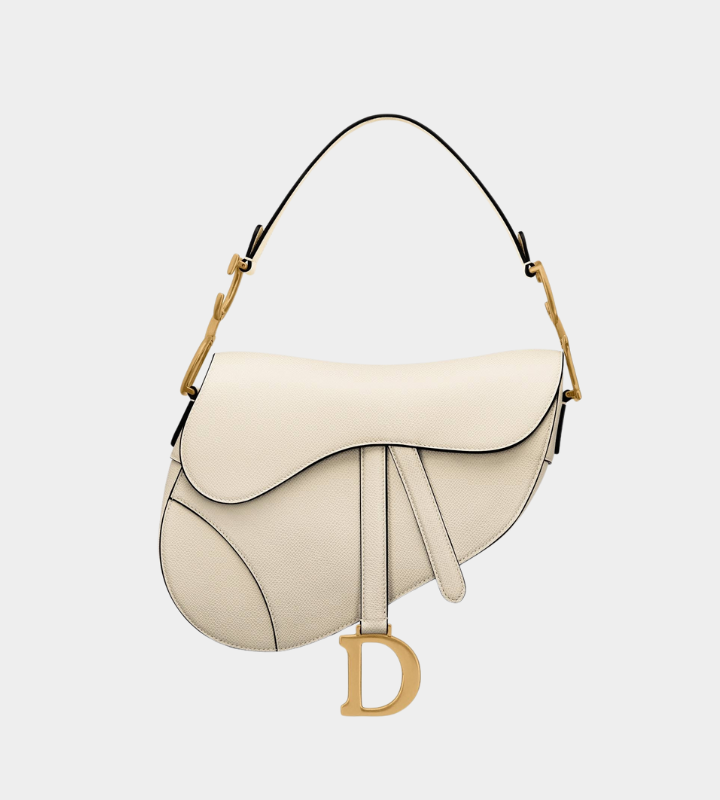 Dior - Saddle Bag Latte Grained Calfskin - Women front view